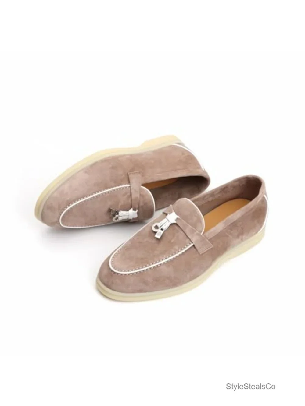 Women's Genuine Suede Leather Loafers – Slip-On Penny Loafers with Cushioned